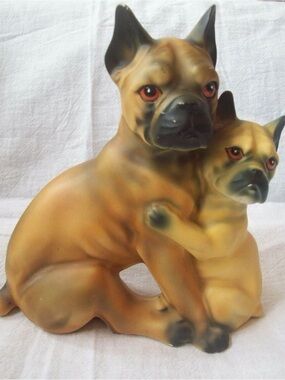 Vintage Dog Figurine 
Boxer Dog 
Mother & Puppy Figurine 
6-7/8” 
circa 1960s